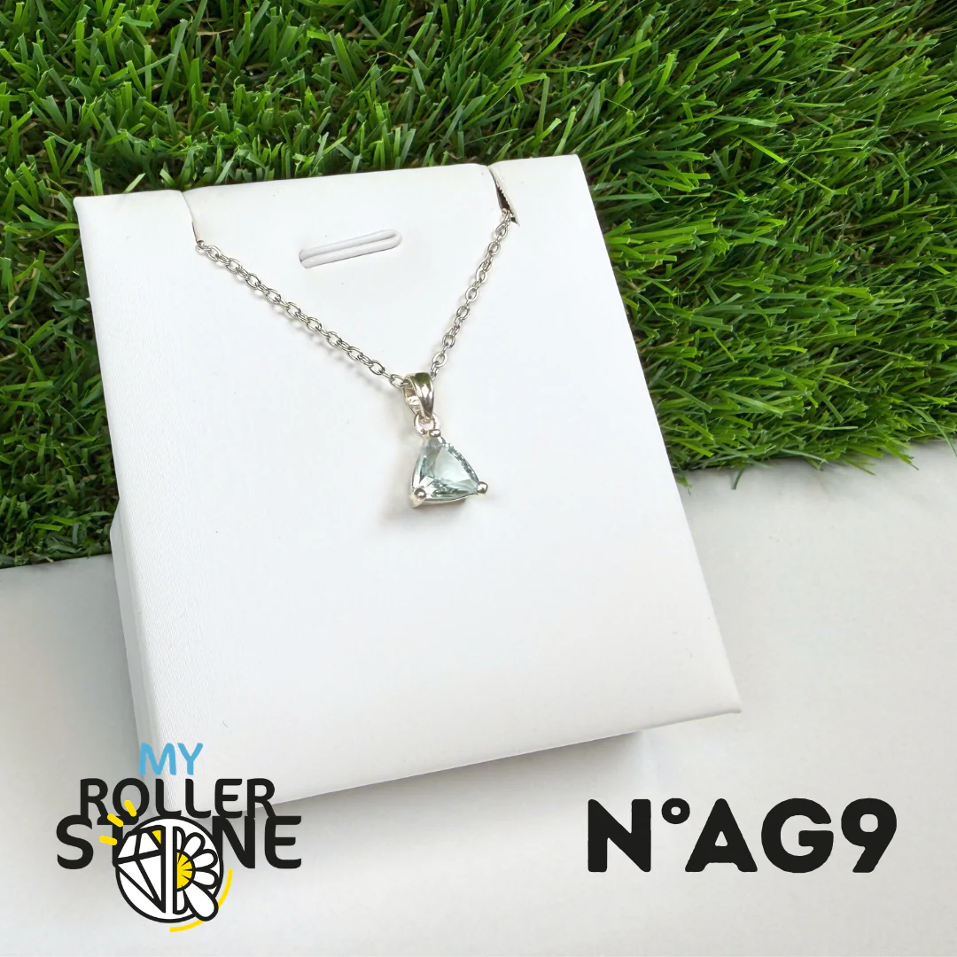 Pendentif Aigue-Marine Facettée Argent 925 #AG9 - Image 2