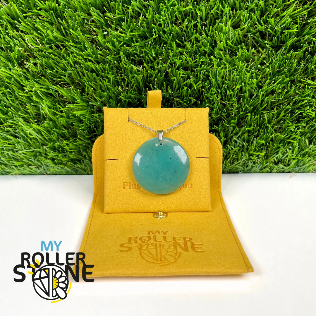 Pendentif Percé Rond Amazonite Bleue 5A - Image 2
