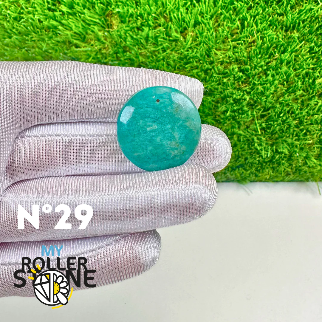 Pendentif Percé Rond Amazonite Bleue 5A - Image 31