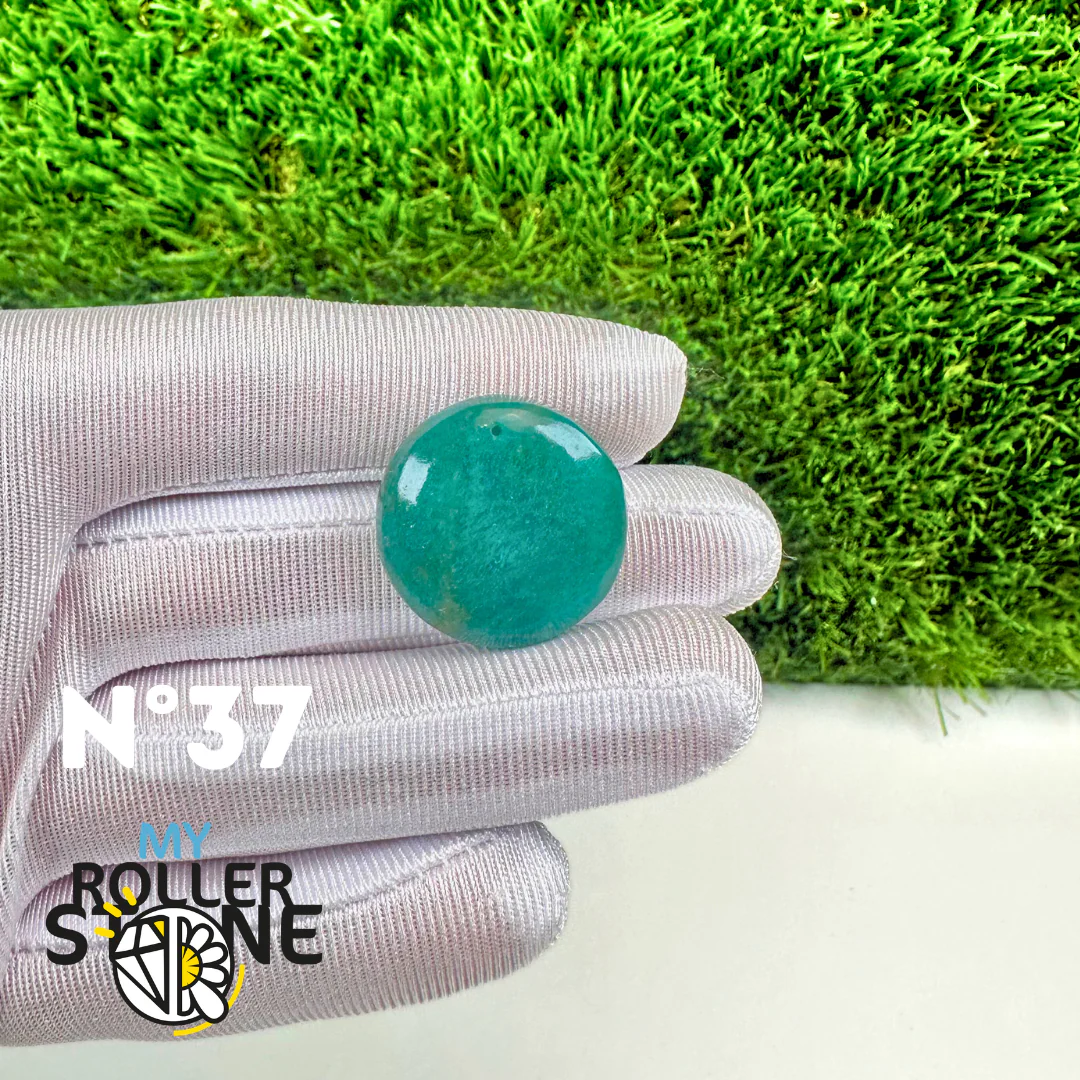 Pendentif Percé Rond Amazonite Bleue 5A - Image 39