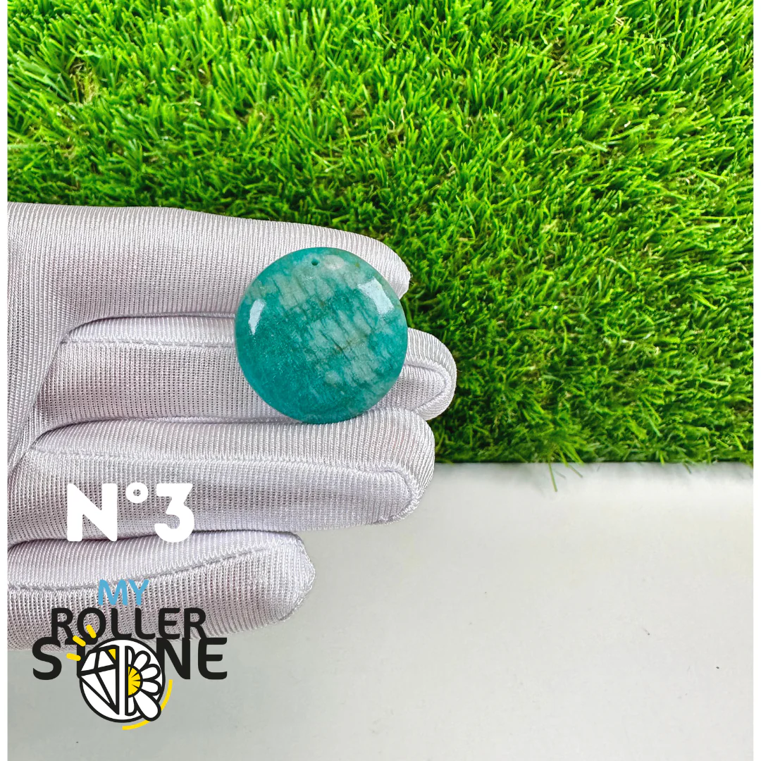 Pendentif Percé Rond Amazonite Bleue 5A - Image 5