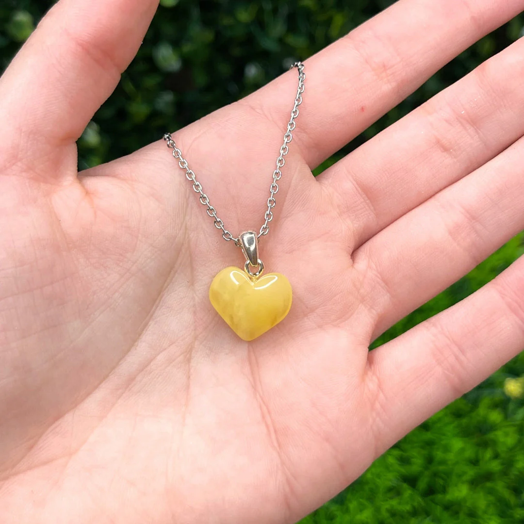 Pendentif Ambre Coeur - Image 3