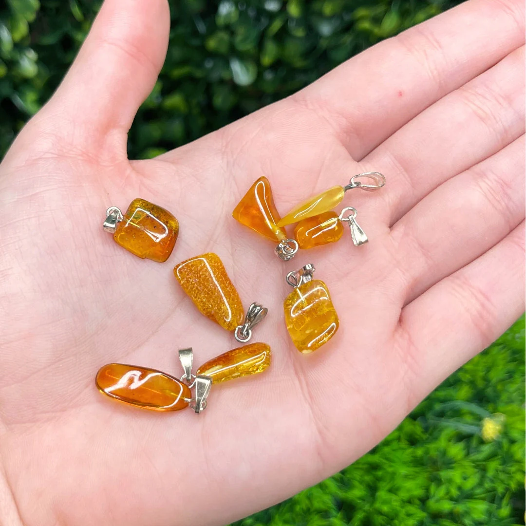 Pendentif Ambre Polie