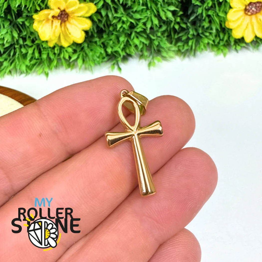 Pendentif Ankh Acier inoxydable Doré - Image 3