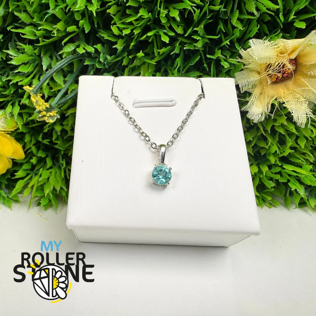 Pendentif Apatite Bleue Néon Facettée – NBF - Image 2