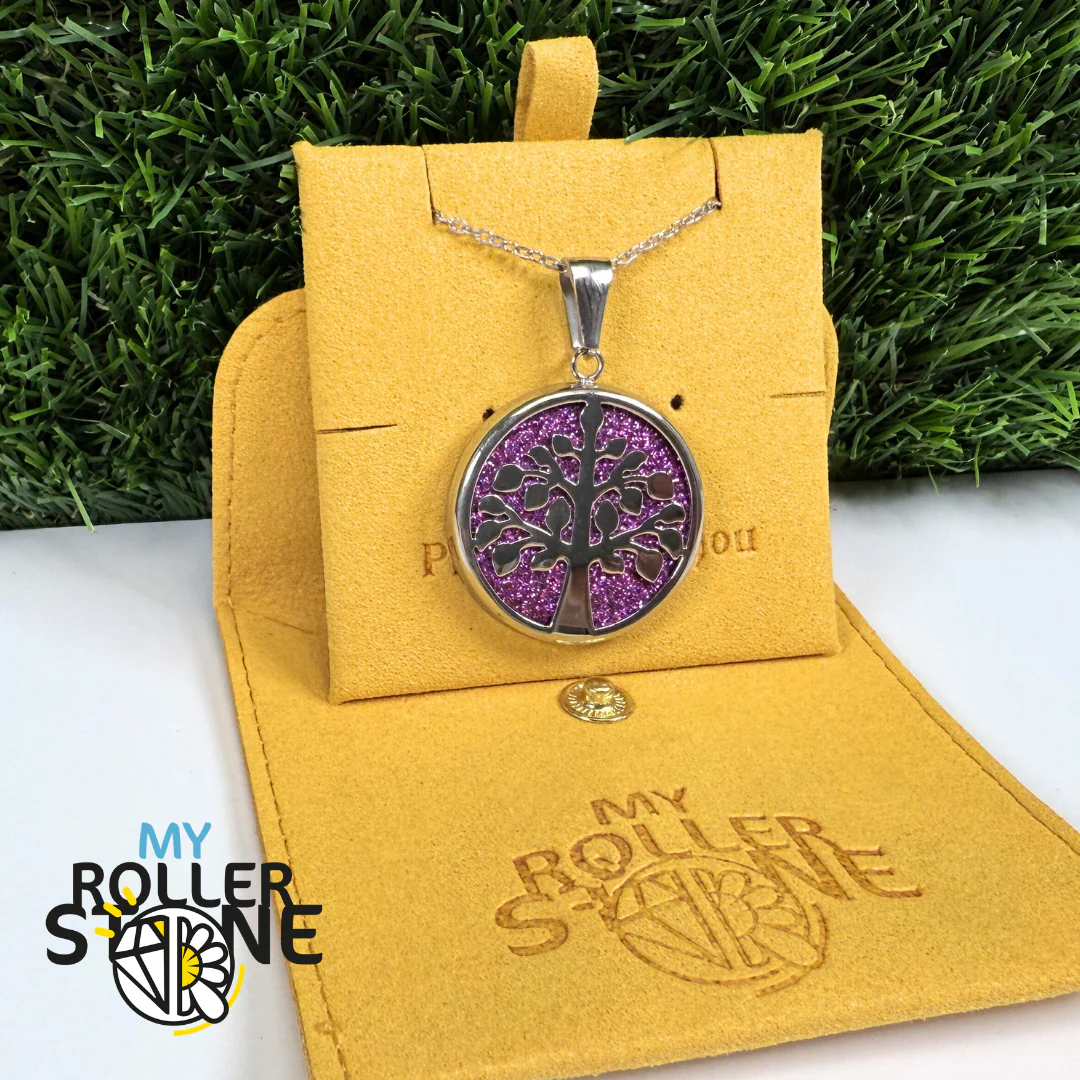 Pendentif Arbre de vie Acier inoxydable Violet/Argenté - Image 4