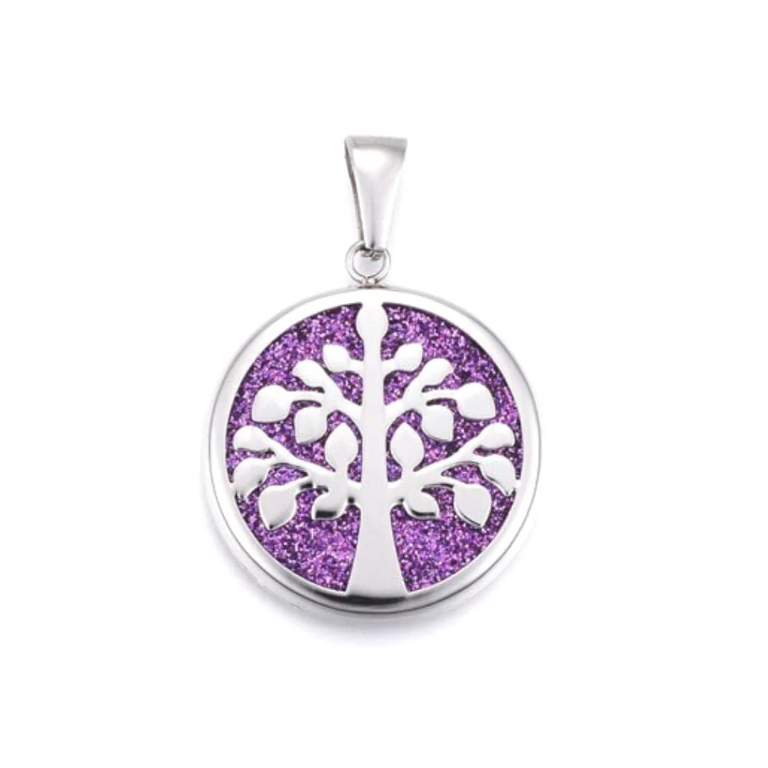 Pendentif Arbre de vie Acier inoxydable Violet/Argenté - Image 5