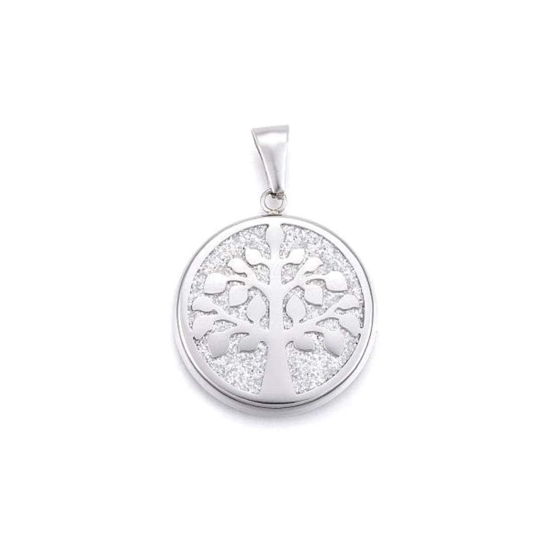 Pendentif Arbre de vie Acier inoxydable Violet/Argenté - Image 6