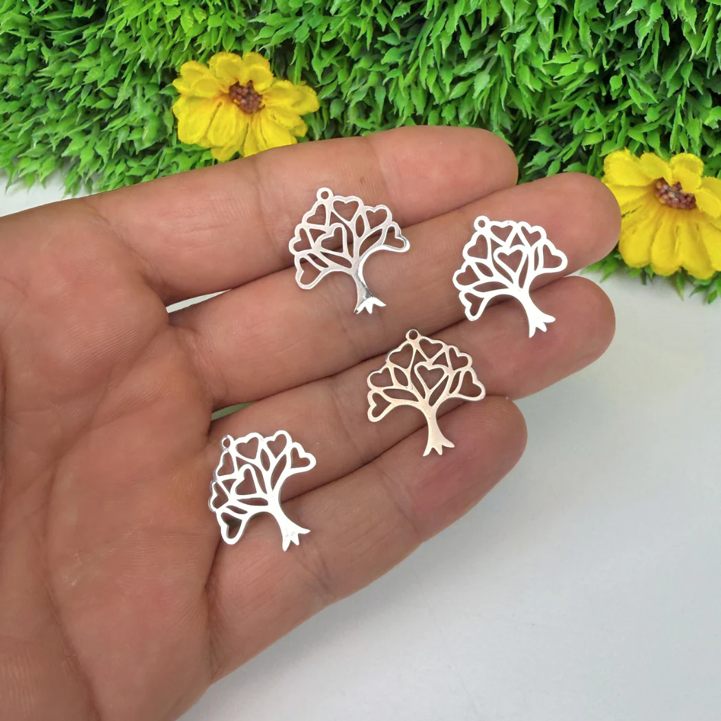 Pendentif Arbre de vie et Coeur Argenté et doré - Image 2