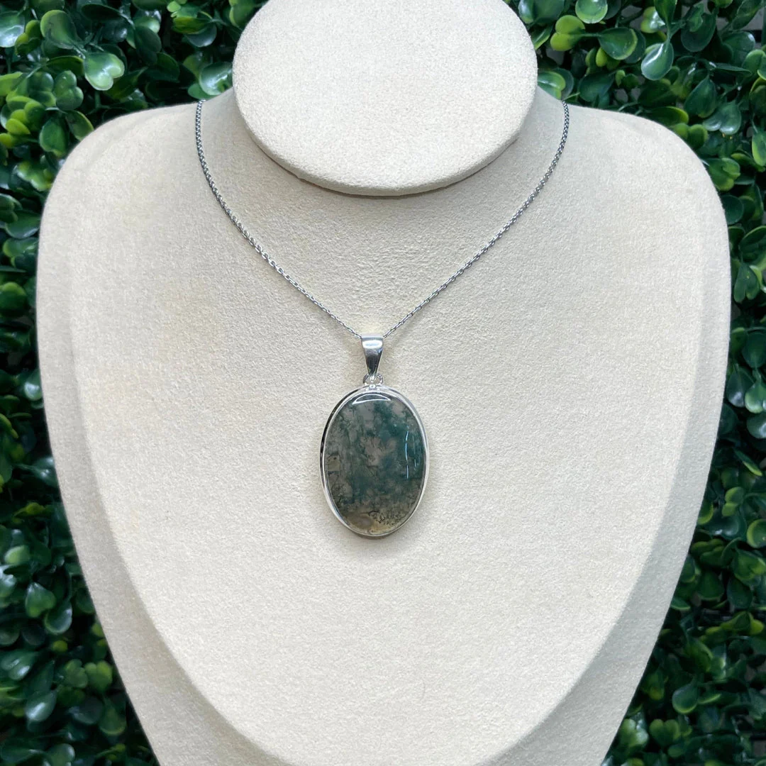 Pendentif Argent 925 Agate Mousse #1 - Image 3