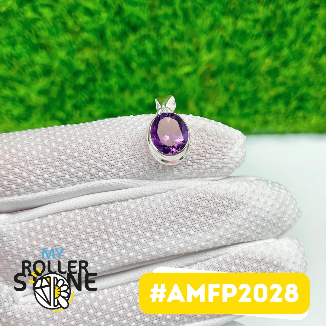 Pendentif Argent 925 Améthyste Facettée #AMFP2028 - Image 2