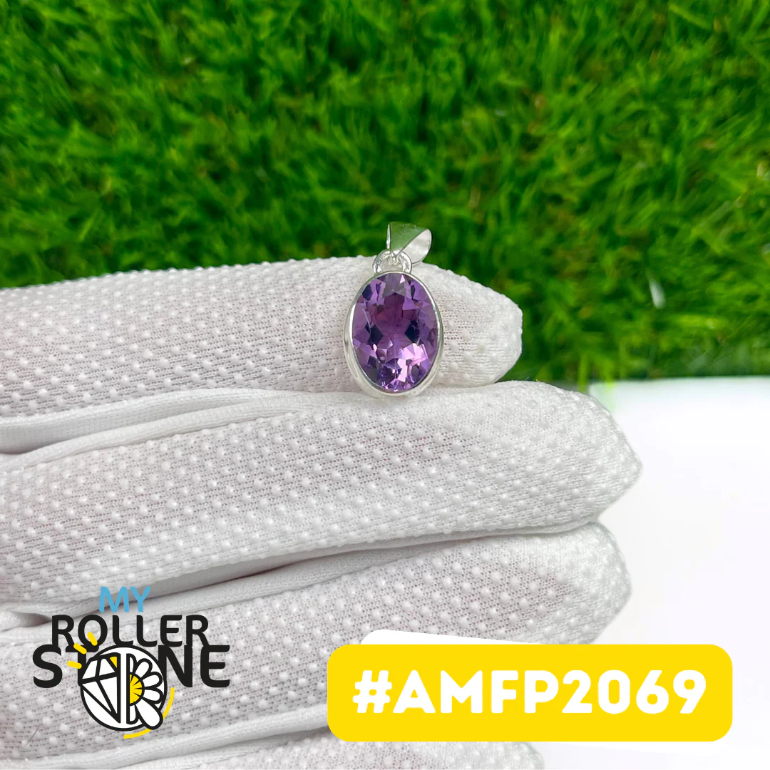 Pendentif Argent 925 Améthyste Facettée #AMFP2069 - Image 2