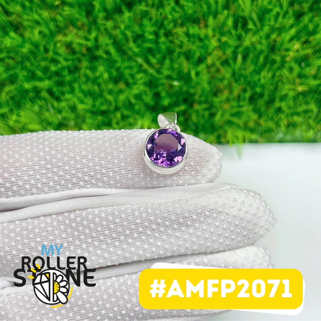 Pendentif Argent 925 Améthyste Facettée #AMFP2071 - Image 2