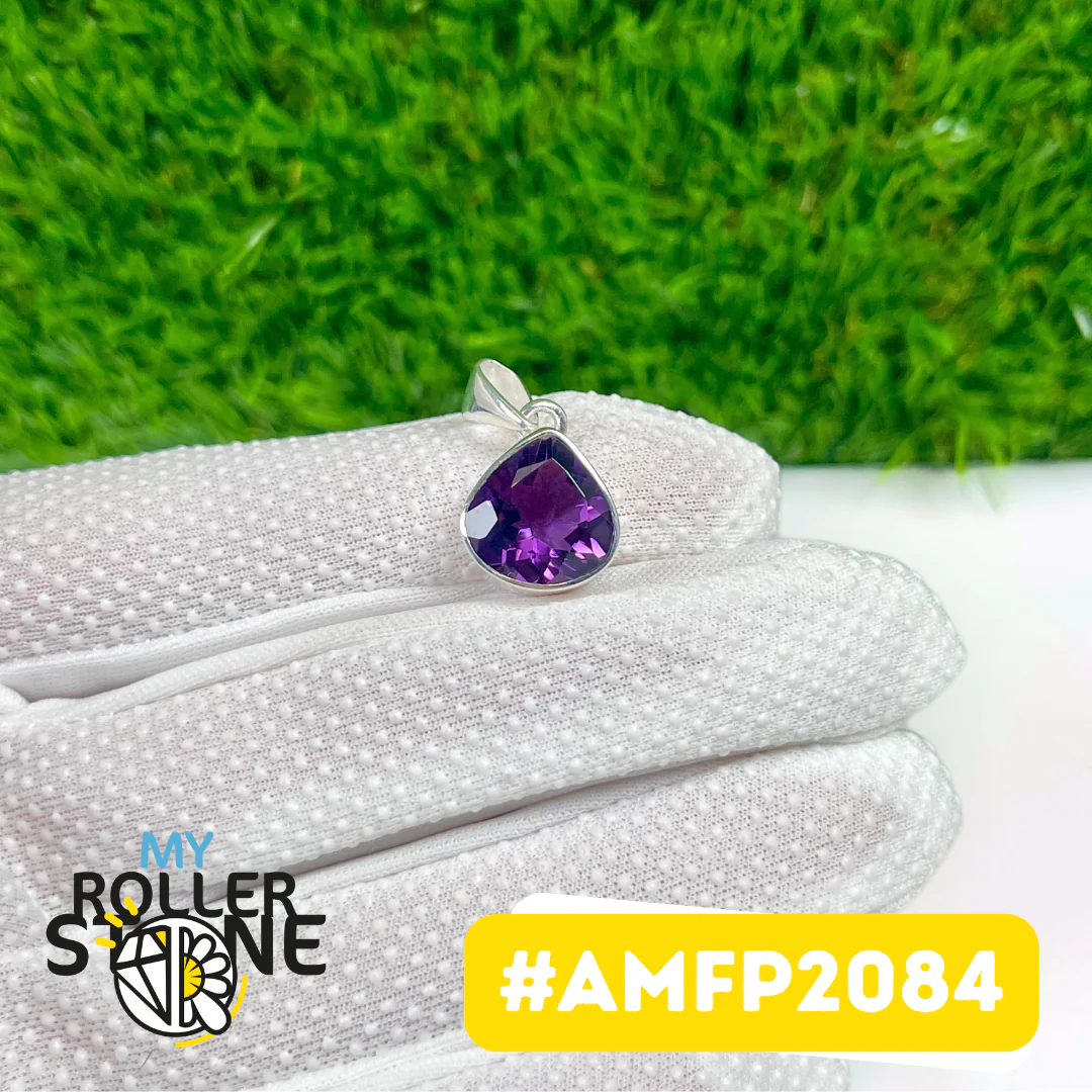 Pendentif Argent 925 Améthyste Facettée #AMFP2084 - Image 2