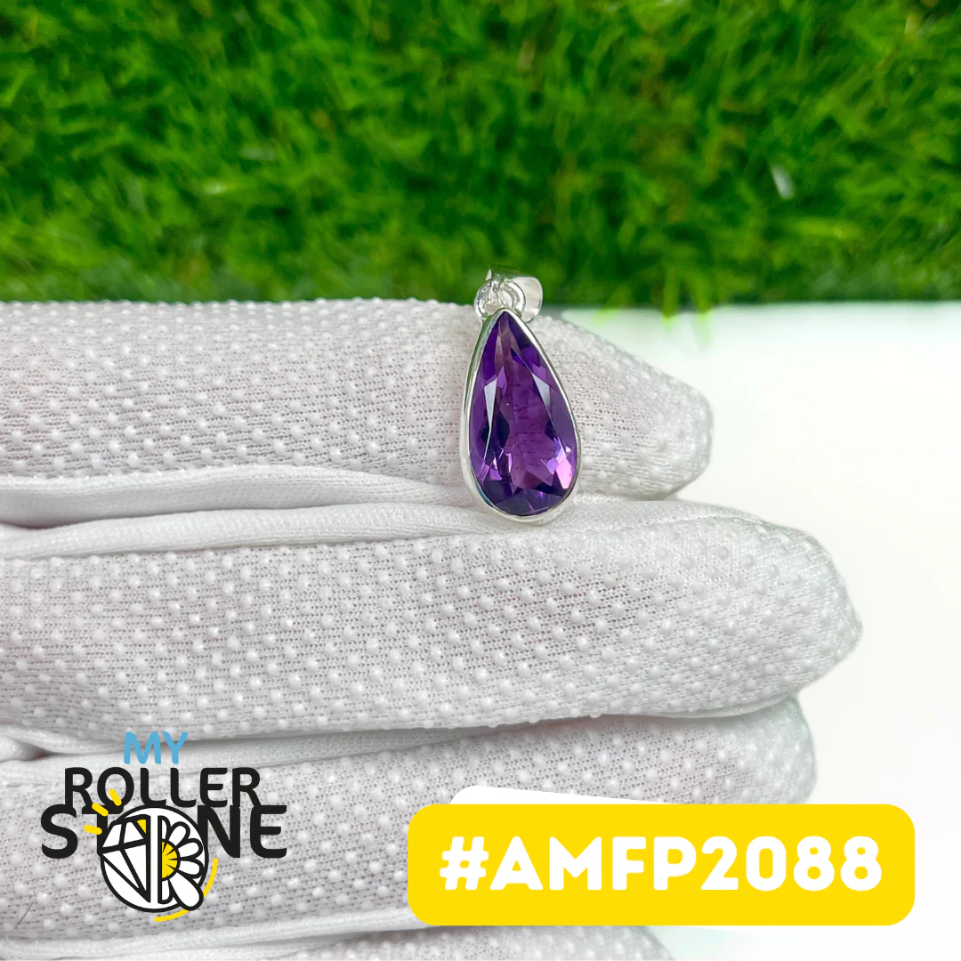 Pendentif Argent 925 Améthyste Facettée #AMFP2088 - Image 2