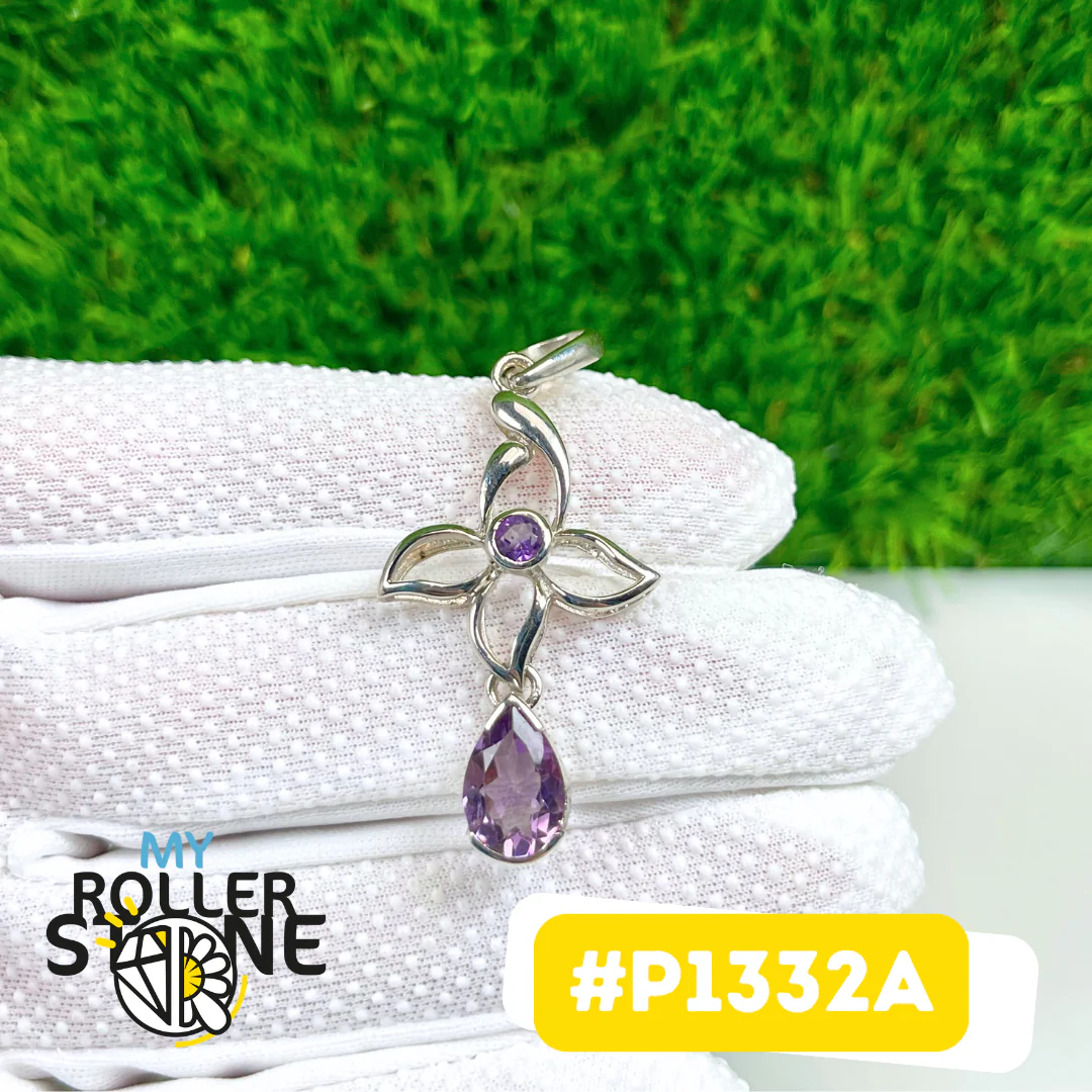 Pendentif Argent 925 Améthyste #P1332A - Image 2