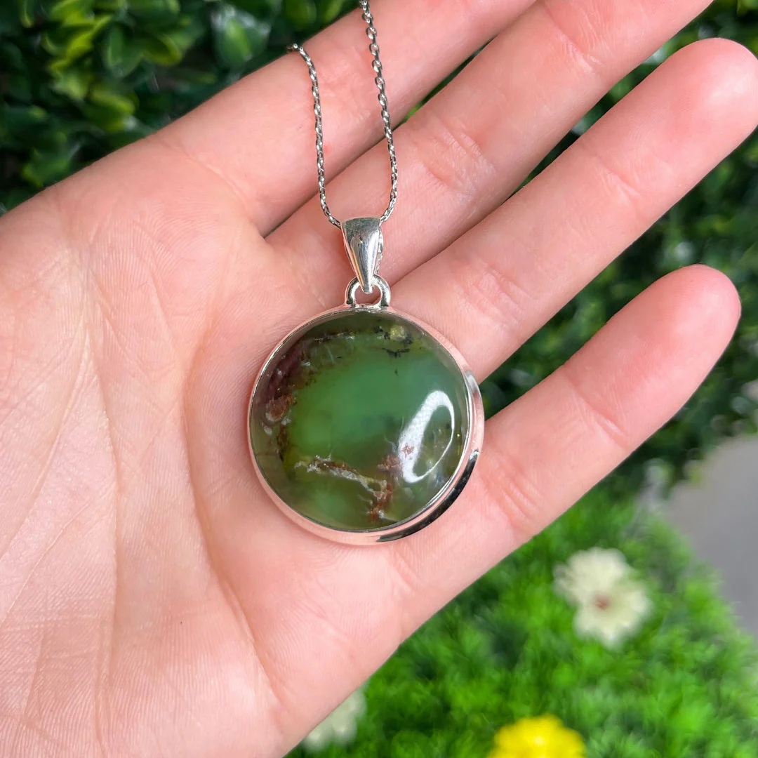 Pendentif Argent 925 Chrysoprase Boulder #1 - Image 2