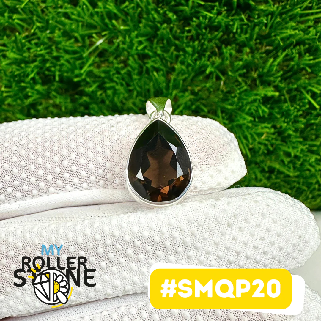 Pendentif Argent 925 Quartz fumé #SMQP20 - Image 2