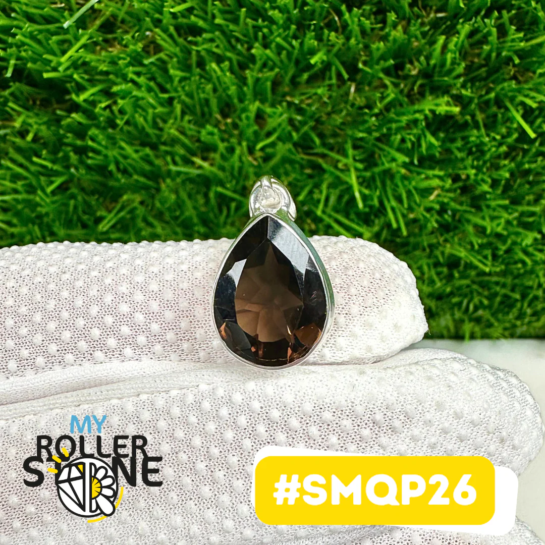 Pendentif Argent 925 Quartz fumé #SMQP26 - Image 2