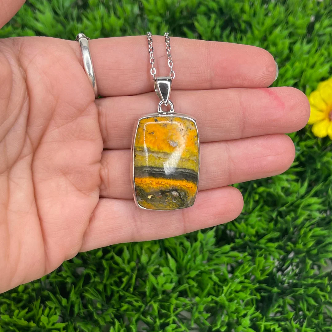 Pendentif Argent Jaspe Bumblebee #2