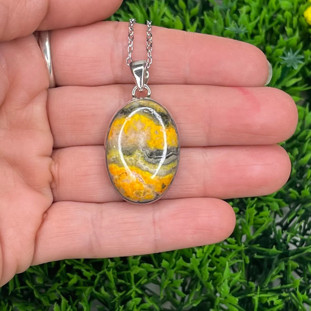 Pendentif Argent Jaspe Bumblebee #11