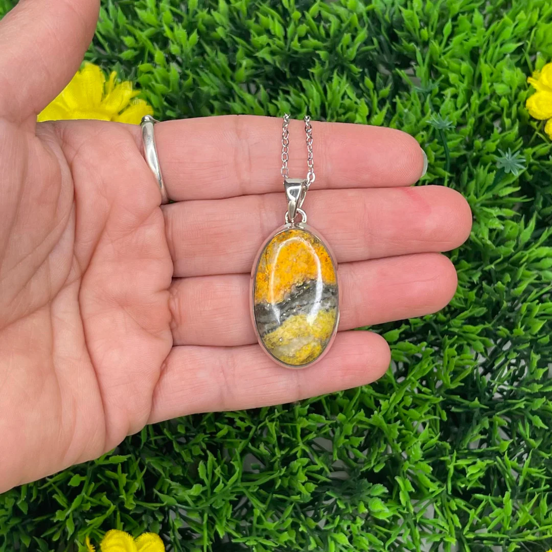 Pendentif Argent Jaspe Bumblebee #14