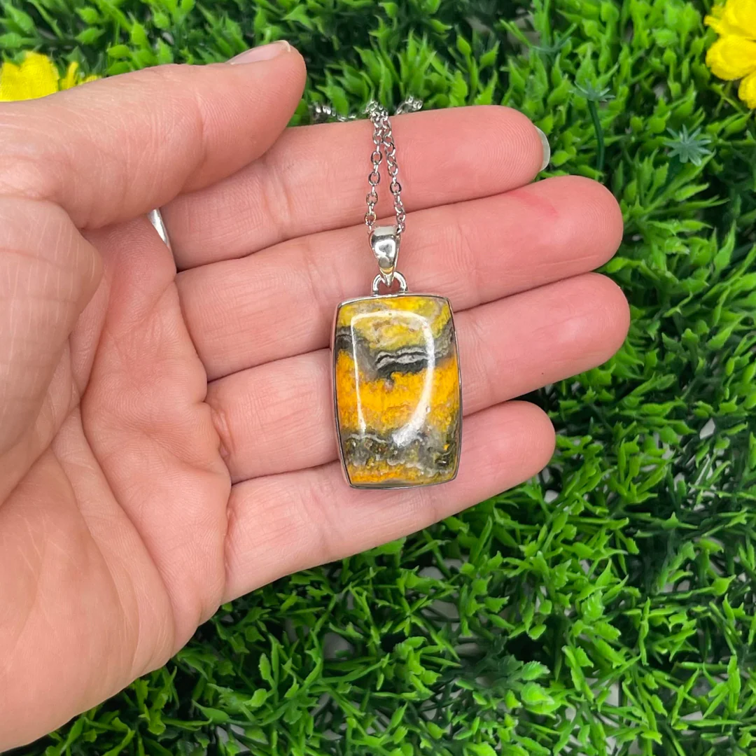 Pendentif Argent Jaspe Bumblebee #16