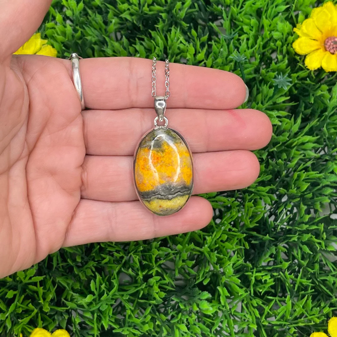 Pendentif Argent Jaspe Bumblebee #10