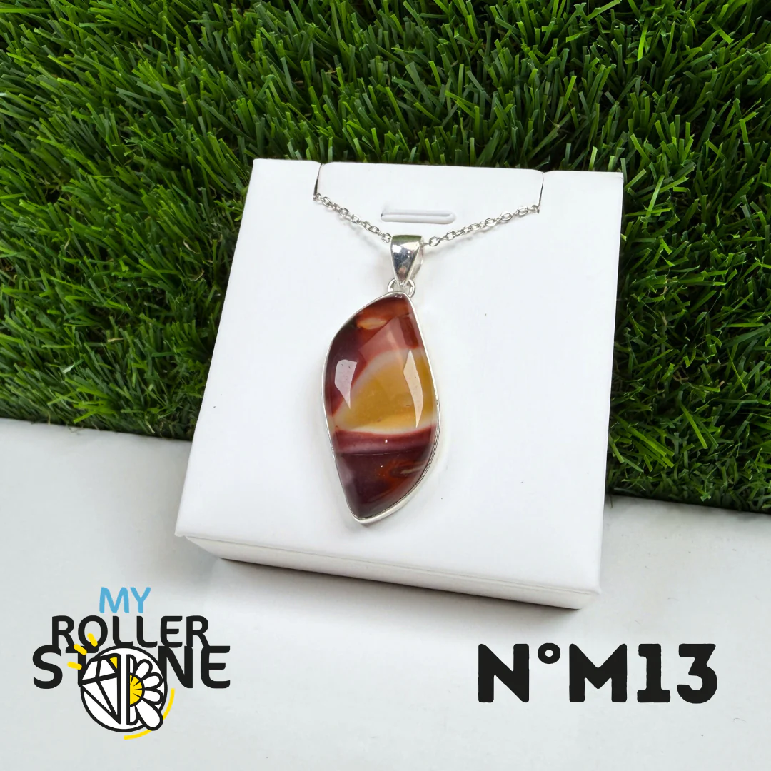 Pendentif Argent Jaspe Mookaïte #13