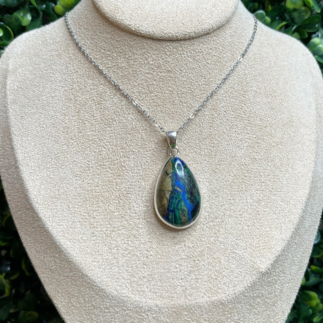 Pendentif Argent Malachite Azurite #3 - Image 3