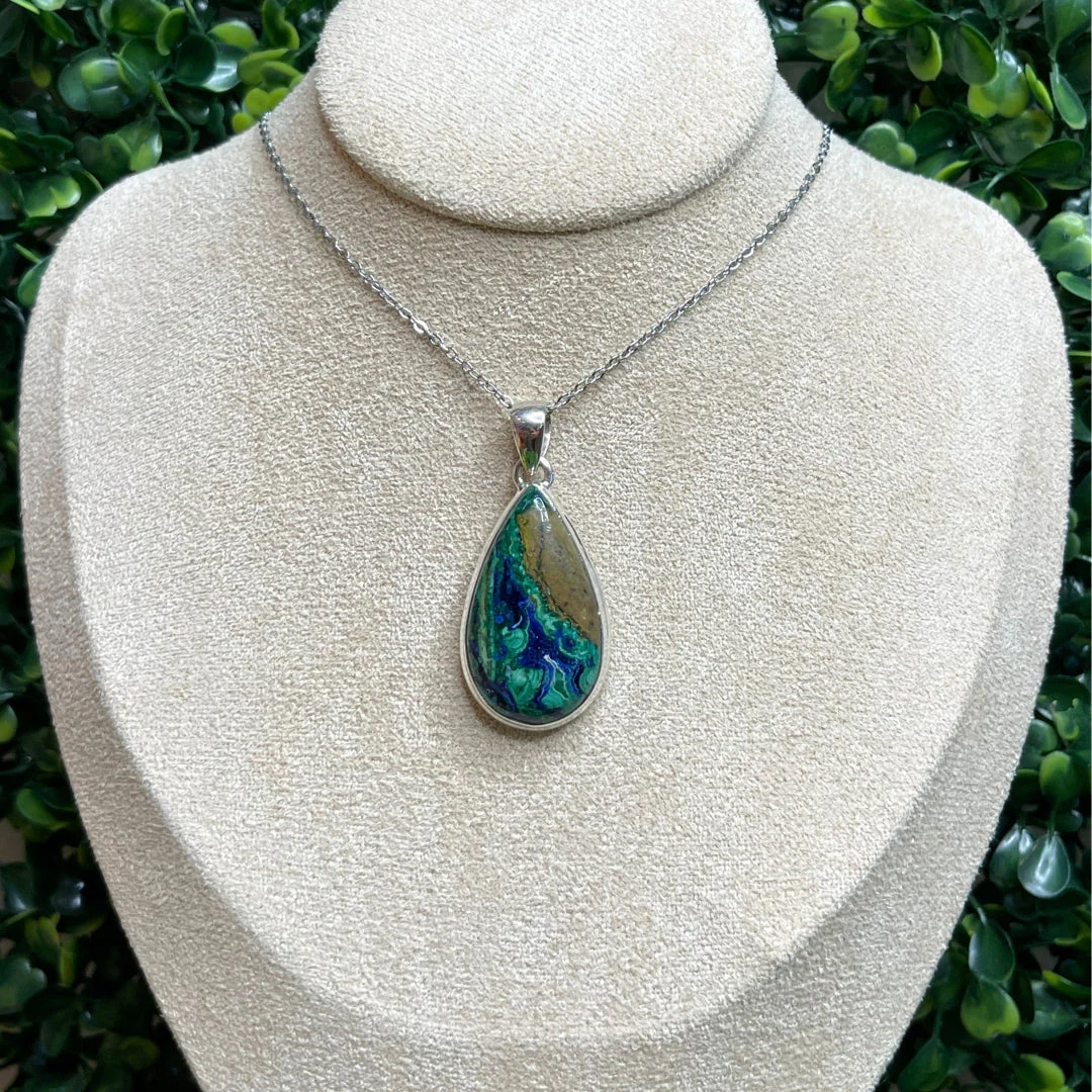 Pendentif Argent Malachite Azurite #6 - Image 3