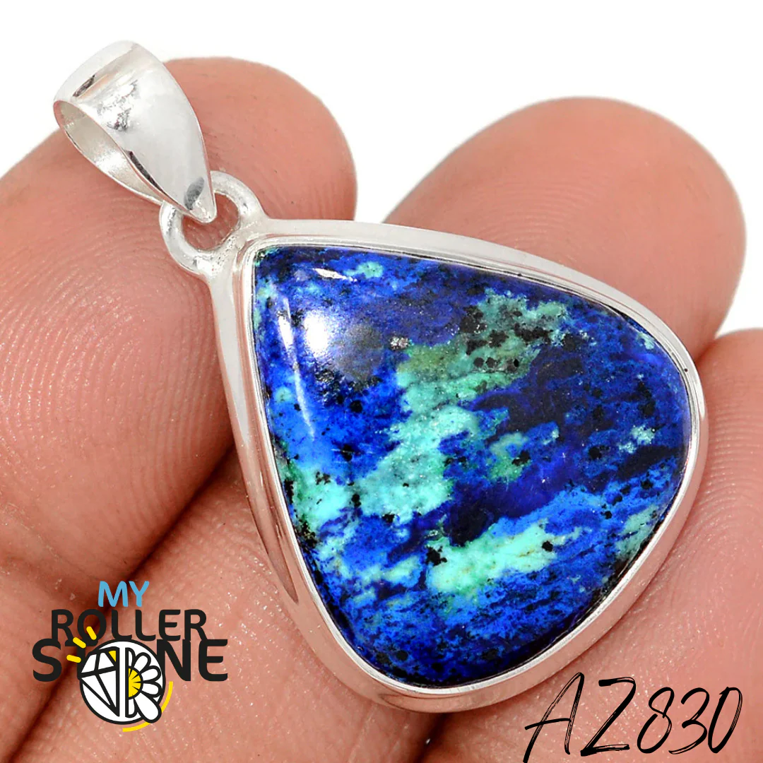 Pendentif Azurite Malachite Argent 925 AZ830