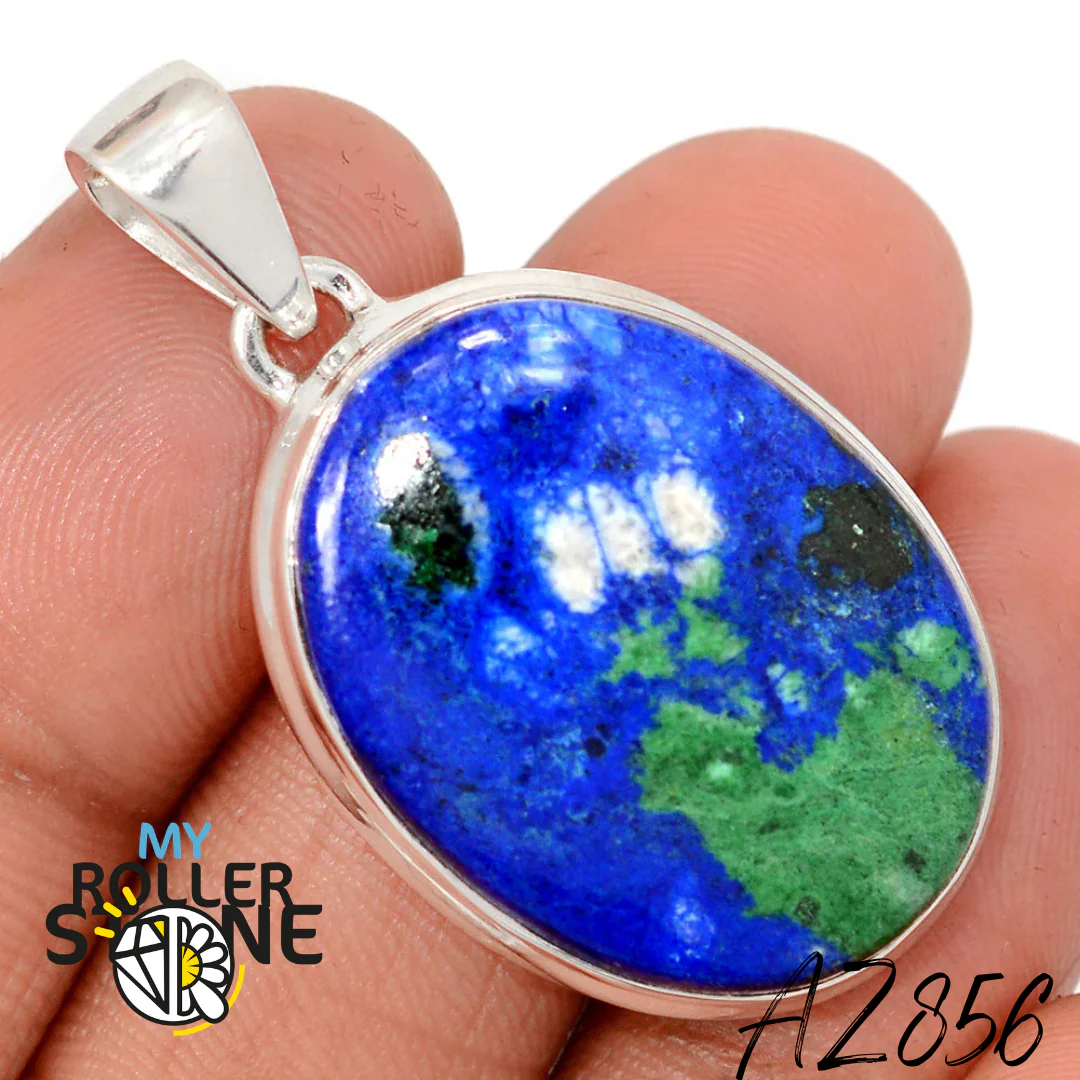 Pendentif Azurite Malachite Argent 925 AZ856