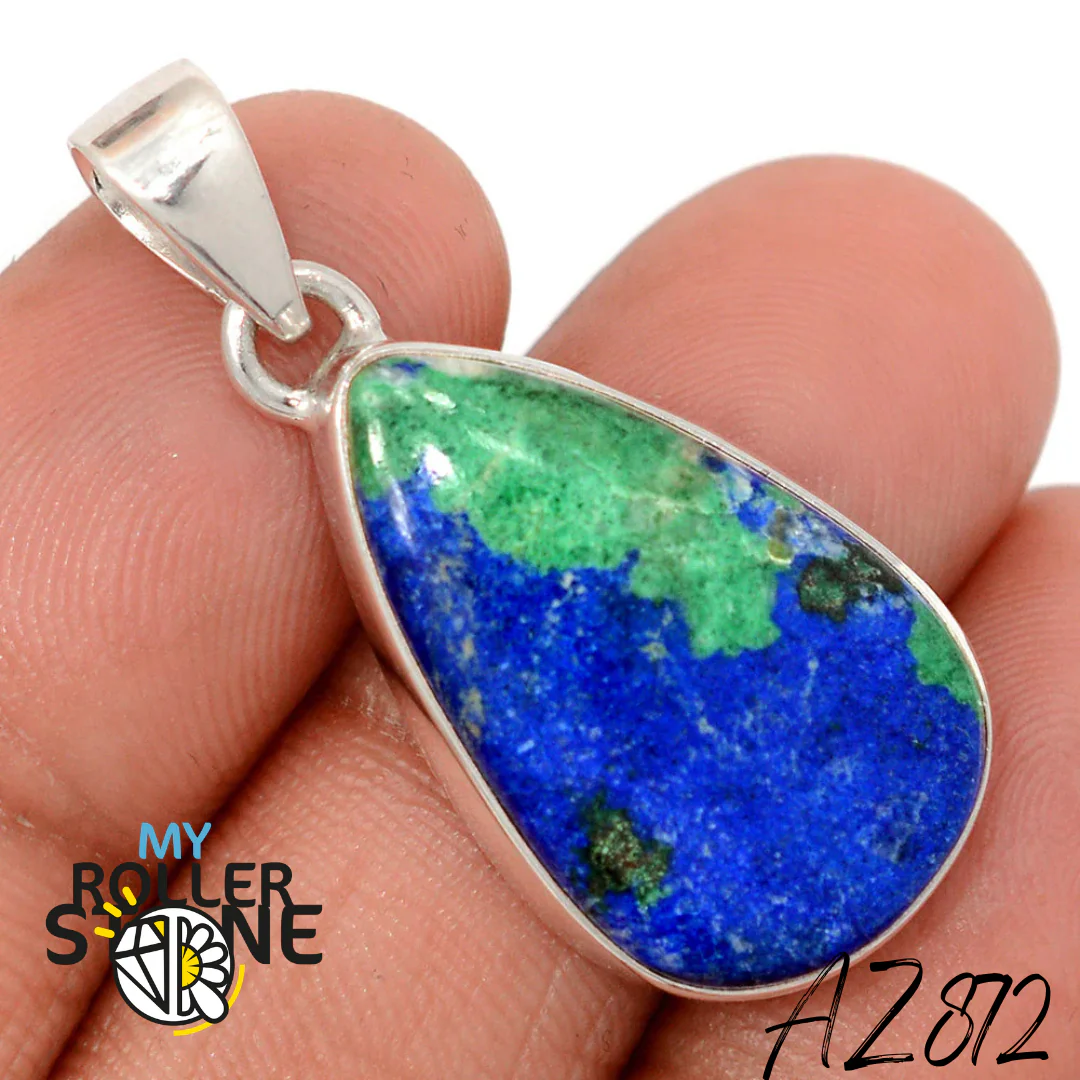 Pendentif Azurite Malachite Argent 925 AZ872