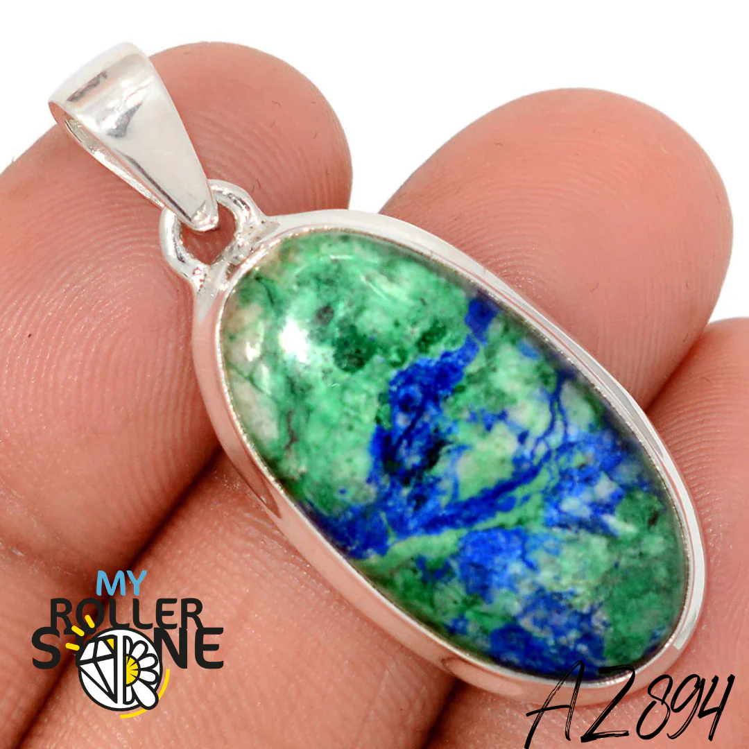 Pendentif Azurite Malachite Argent 925 AZ894