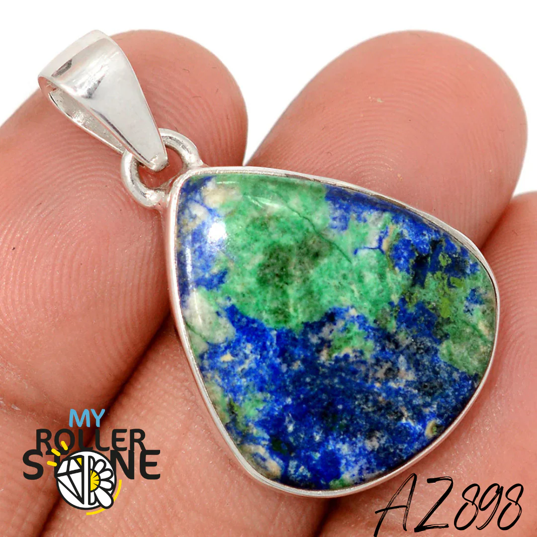 Pendentif Azurite Malachite Argent 925 AZ898