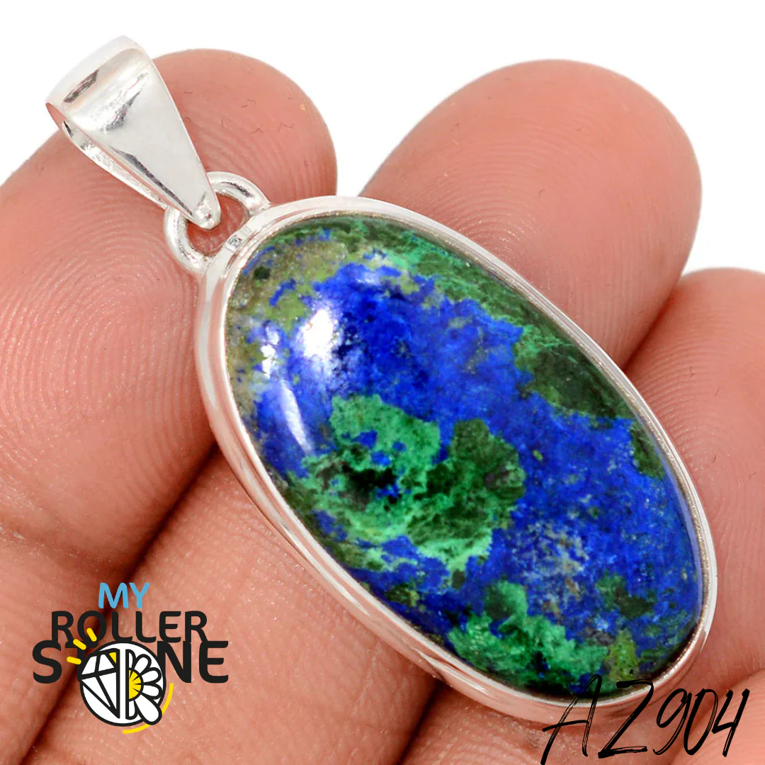 Pendentif Azurite Malachite Argent 925 AZ904