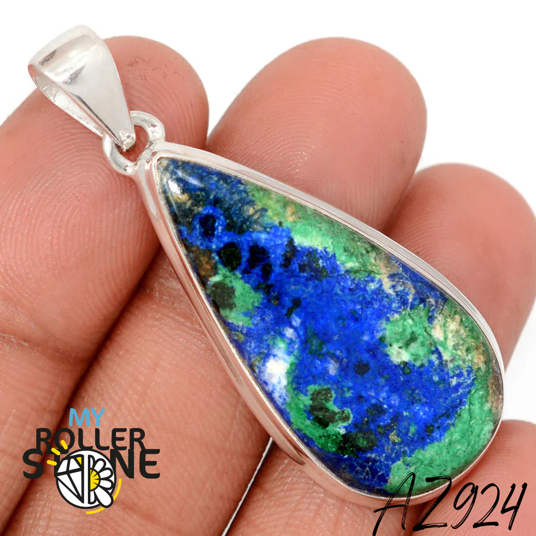 Pendentif Azurite Malachite Argent 925 AZ924