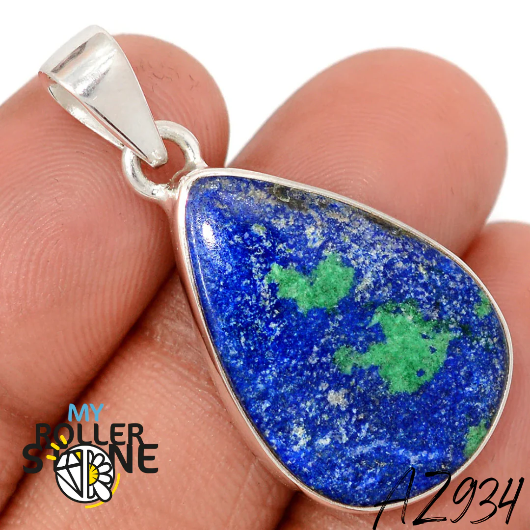 Pendentif Azurite Malachite Argent 925 AZ934