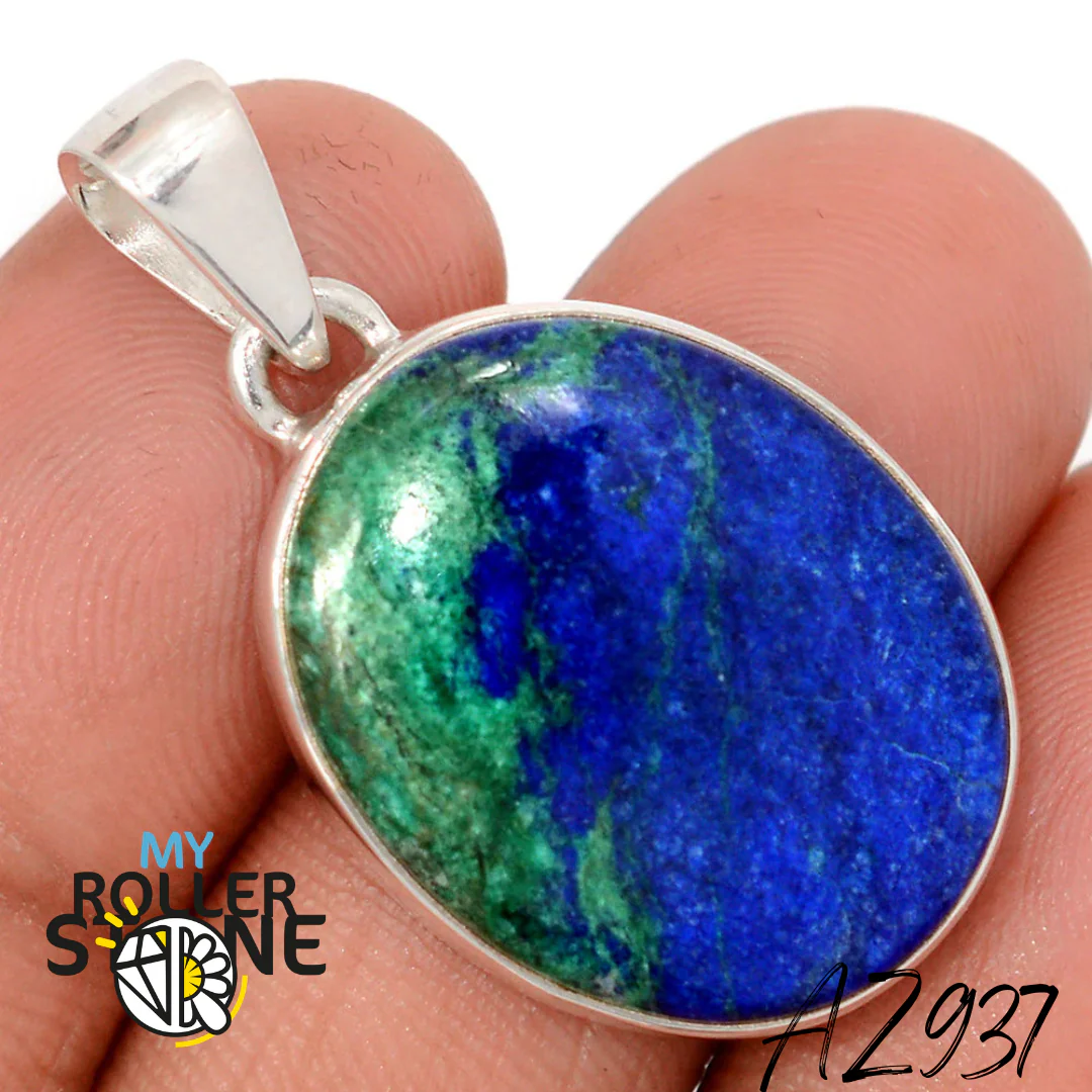 Pendentif Azurite Malachite Argent 925 AZ937