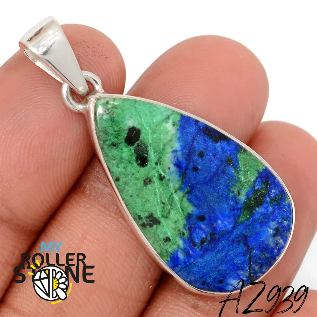 Pendentif Azurite Malachite Argent 925 AZ939