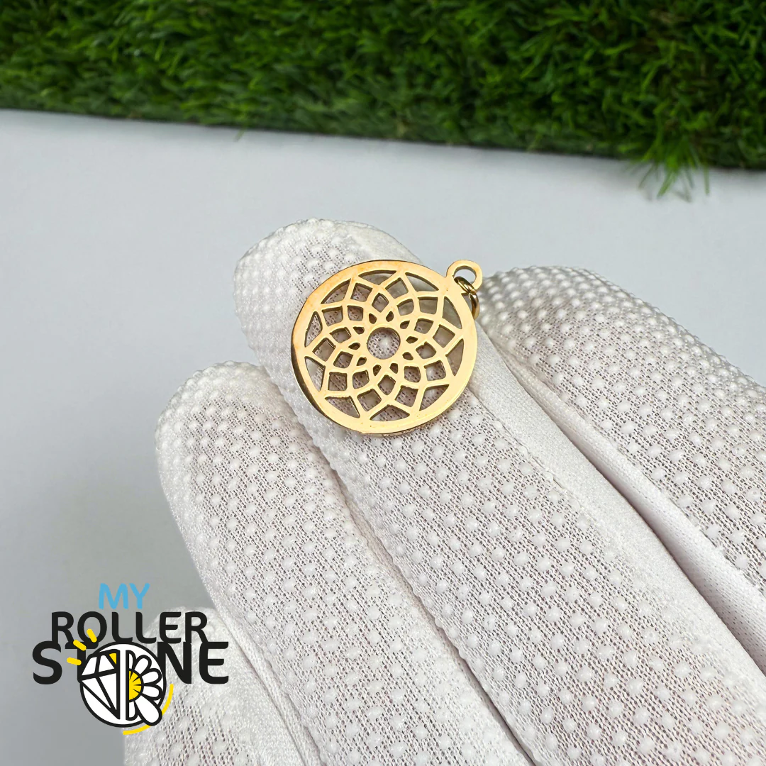 Pendentif chakra acier inoxydable doré (7 variantes)