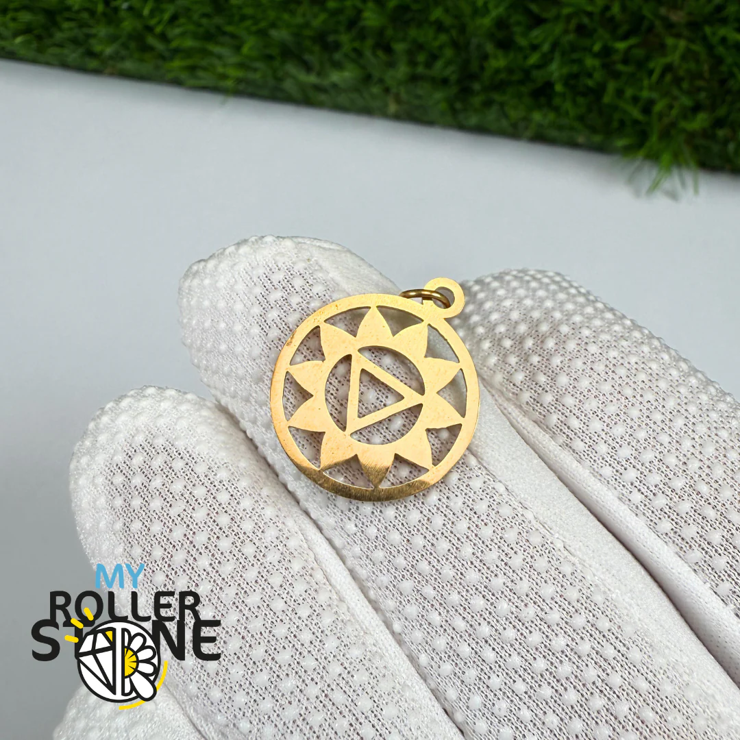 Pendentif chakra acier inoxydable doré (7 variantes) - Image 6