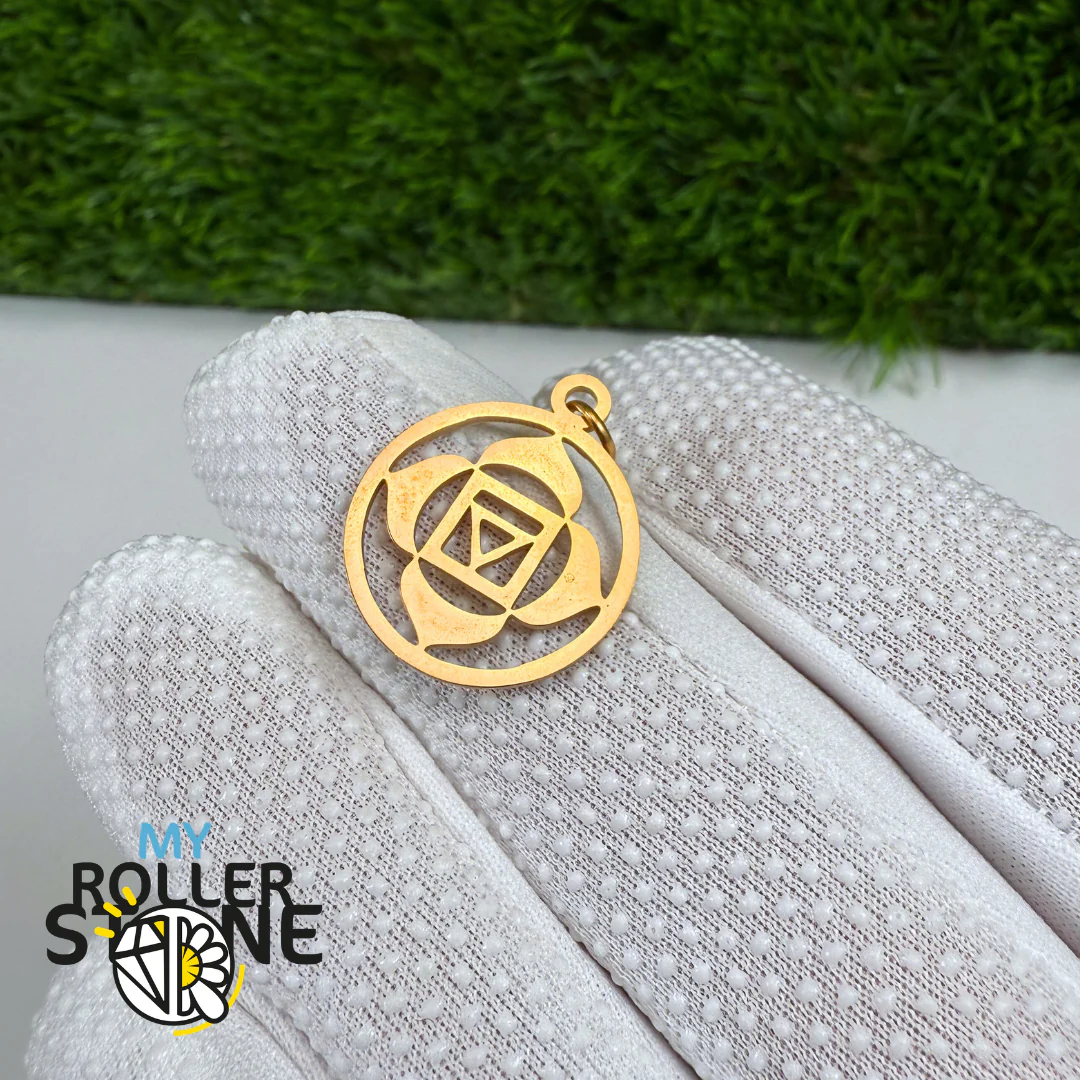 Pendentif chakra acier inoxydable doré (7 variantes) - Image 8