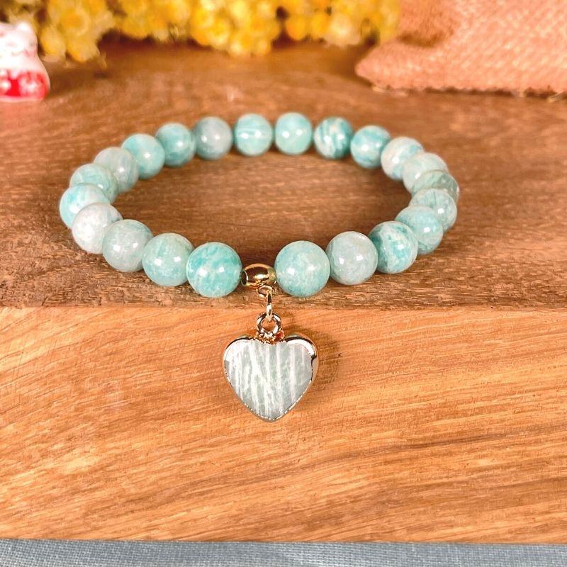 Pendentif Coeur Amazonite Serti - Image 3