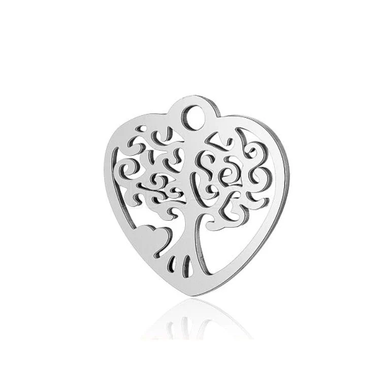 Pendentif Coeur Arbre de Vie Acier Inoxydable - Image 2