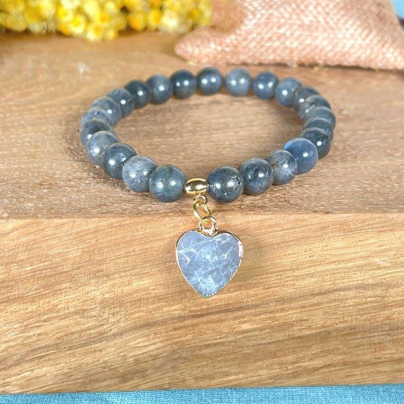 Pendentif Coeur Labradorite Serti - Image 3