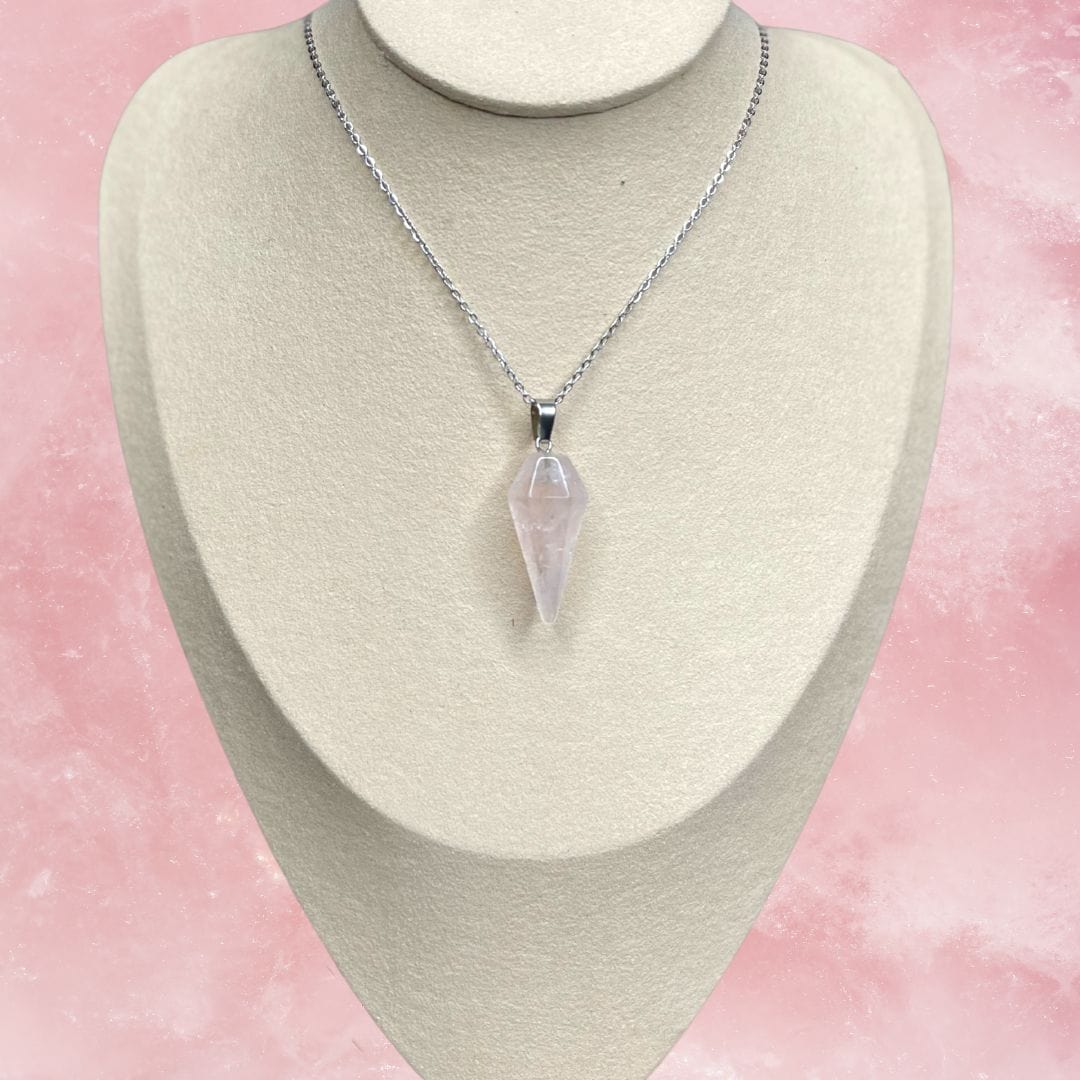 Pendentif cone Quartz rose - Image 2