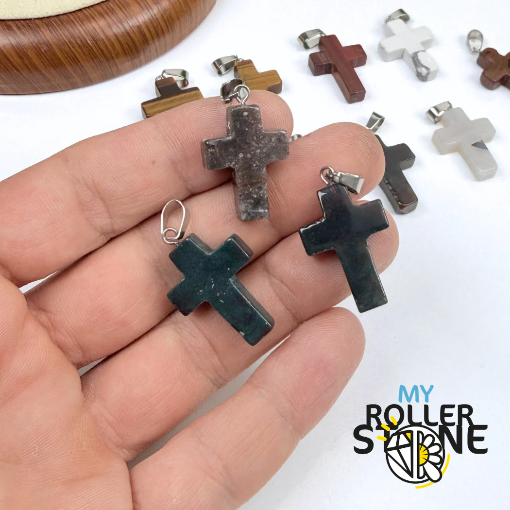 Pendentif Croix en pierre naturelle - Image 9