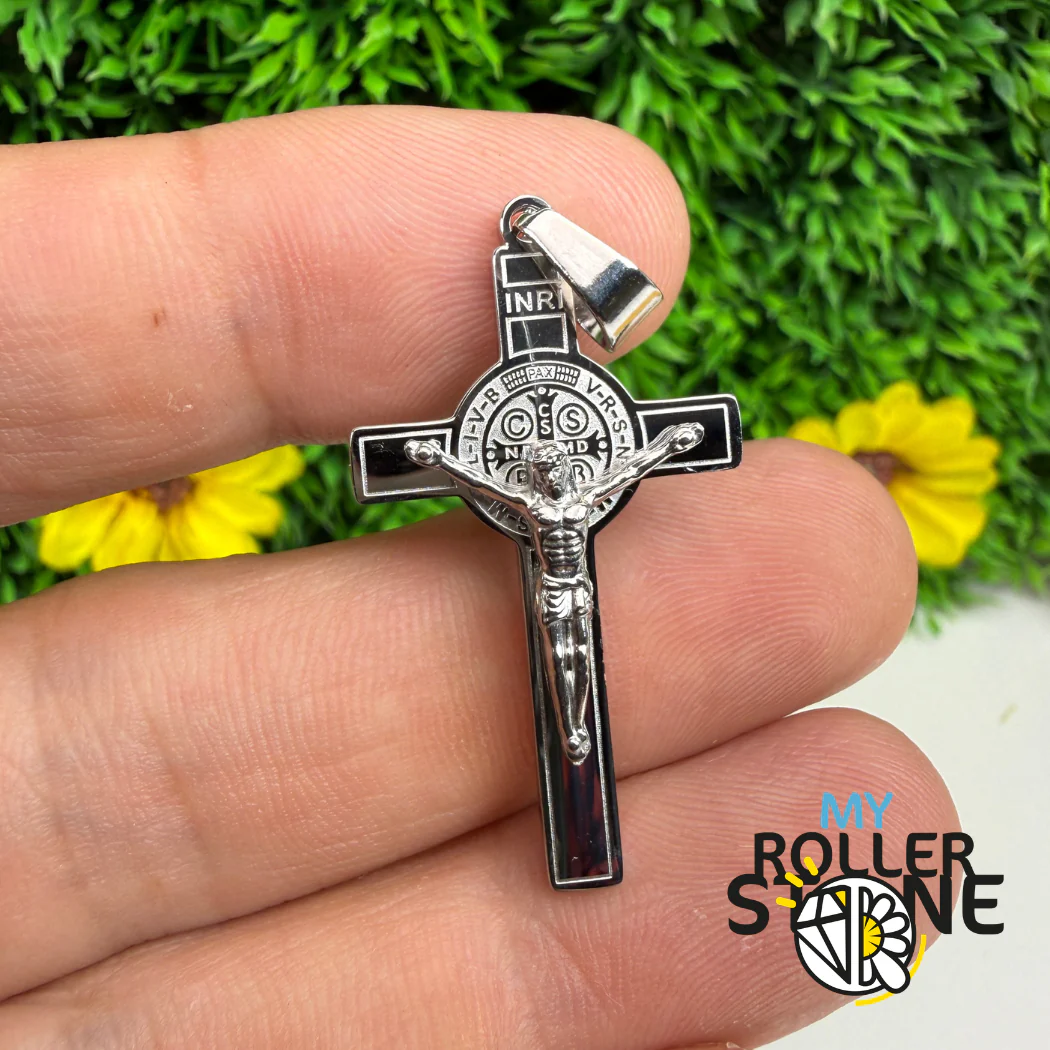 Pendentif Croix de Jésus en acier inoxydable 304 Argenté
